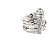 18k White Gold .20ct E VS2 Round Diamond Right Hand Ring 11.7 Gram /22mm Wide